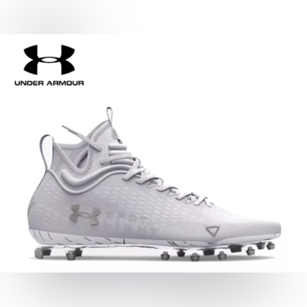 Men's Under Armour UA Spotlight Lux MC 2.0 Football Cleats WHITE Sz 9.5